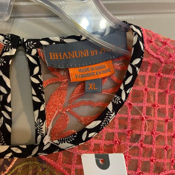 Anthropologie Bhanuni by Jyoti Women's Size XL Pink Rosario Blouse New with Tags - Picture 5 of 16